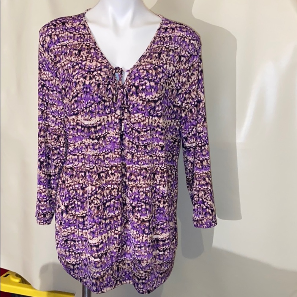 floral purple blouse